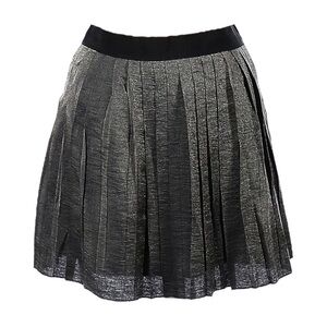 Madewell Metallic Gray Classic Schoolgirl Pleated Mini Skirt Size 6 NWT Shimmer